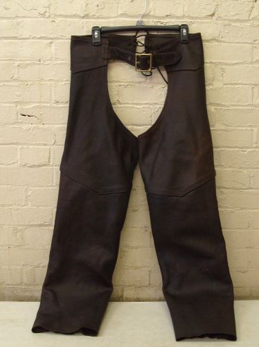 Custom works leather motorcycle apparel women&#039;s l, pebbled brn leather chaps usa