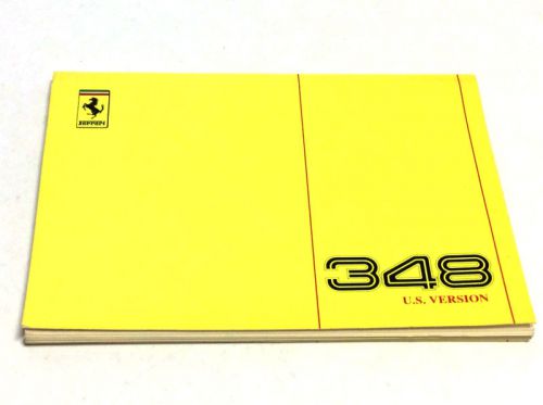 Ferrari 348 owner's manual   us version 1990 model yr  cat. 613/90