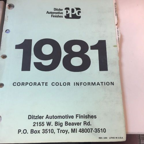 Ppg 1981 domestic/corporate/commercial color information - color chip book