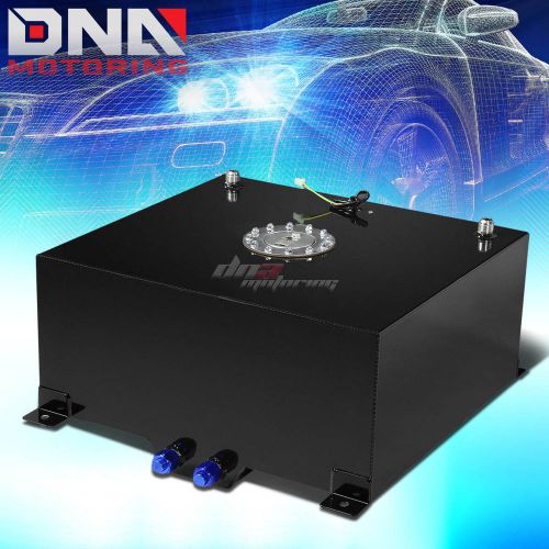 15 gallon/57l black aluminum racing/drift fuel/gas cell tank+cap+level sender
