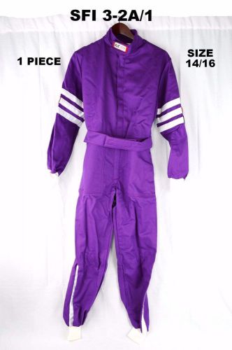 Rjs racing youth jr sfi 3-2a/1 classic 1 pc suit fire suit purple size 14/16