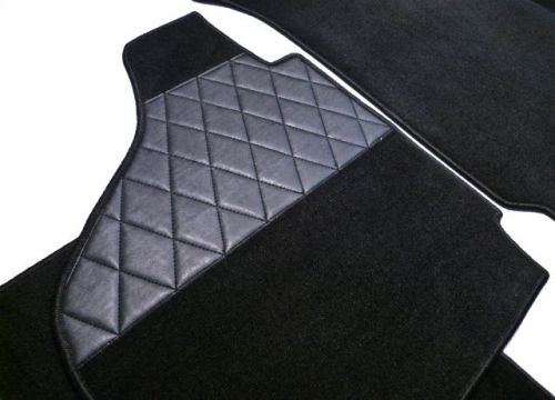 Black velours premium floor mats for vw karmann ghia type 34 coupe