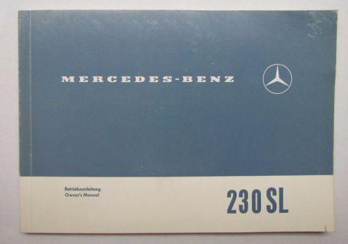 Mercedes 230sl original owner&#039;s manual