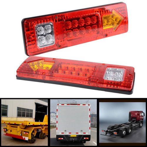 2x 12v 19 led rv truck trailer rear tail brake reverse turn indicator light lamp