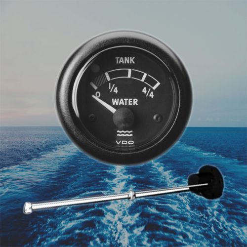 Vdo ocean line fresh water level gauge kit 52mm 2&#034; 0 to 4/4 black n02-200-322