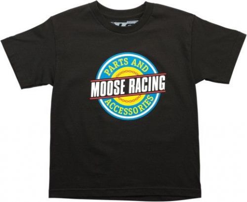 Moose racing emblazon 2017 youth short sleeve t-shirt black/blue/white