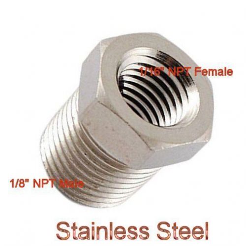 Bushing 1/16" npt female to 1/8" male stainless steel nos coupler oil fuel n-5t