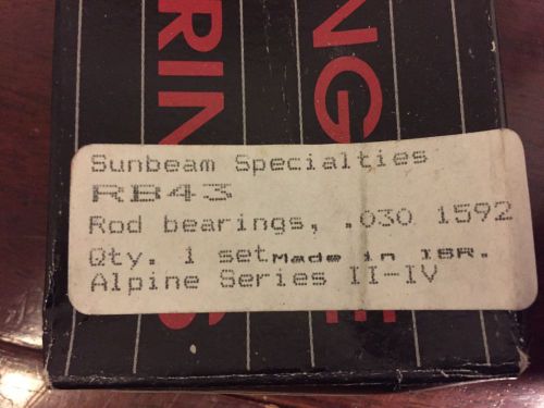 Sunbeam alpine king rod bearings, sunbeam specialties rb43, series ii-iv new