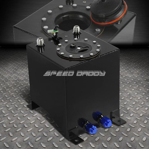 2.5 gallon black coated aluminum racing/drifting fuel cell gas tank+level sender