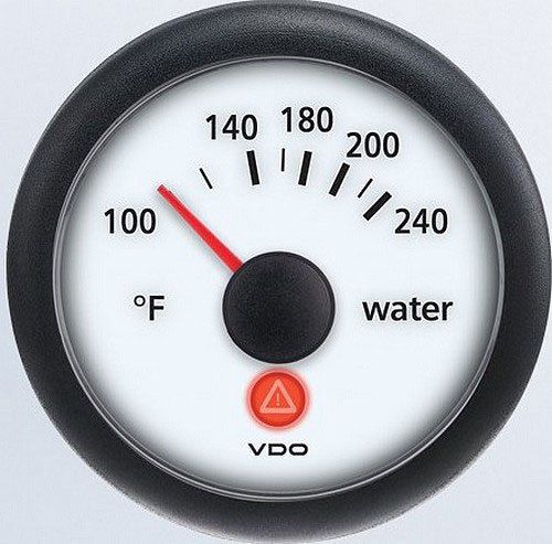 Vdo 240°f water temperature gauge 12/24v a2c53413383-s