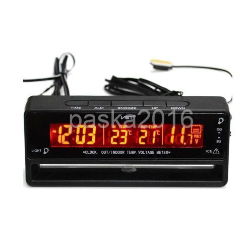 Purchase Car Voltage Monitor Meter Temperature Thermometer Clock