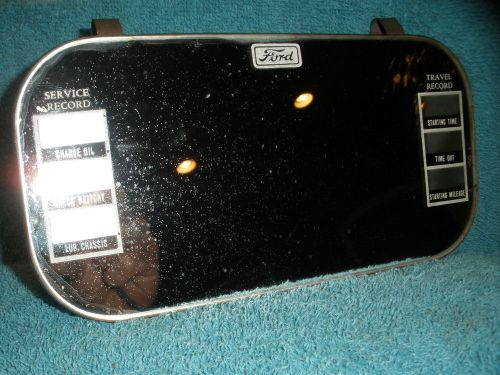 Vintage 1930s 1940s 1950s 1960s ford visor mirror with service records car truck