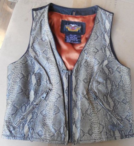 Harley davidson women's leather vest, snake pattern, size sw