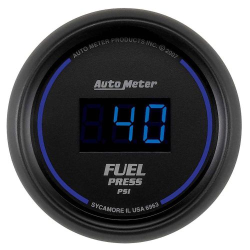 Auto meter 6963 fuel pressure gauge 2-1/16&#034; black face cobalt digital s