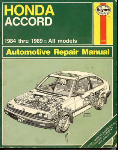 Haynes repair manual for honda accord 1984 thru 1989 # 1221
