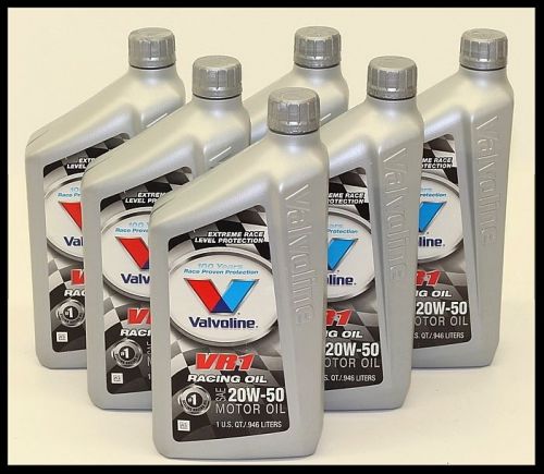 Valvoline vr1 20w-50 racing oil - high zinc - case of 6 quarts sea-20w-50