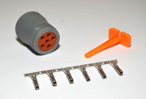 Deutsch hd10 6-pin genuine female connector &amp; removal tool, 12awg stamp sockets