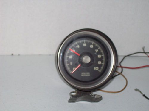 Vintage 70&#039;s 80,s 10k 10000 rpm black motorola tachometer  gauge rat rod