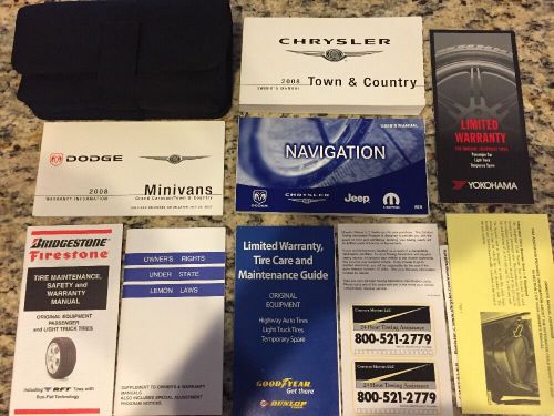 2008 chrysler town &amp; country owners manual set with case &amp; navigation oem lqqk!!