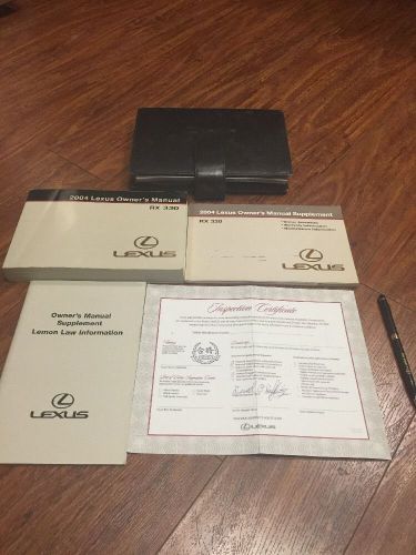 2004 lexus rx330 owner&#039;s manual with case certificate and pen