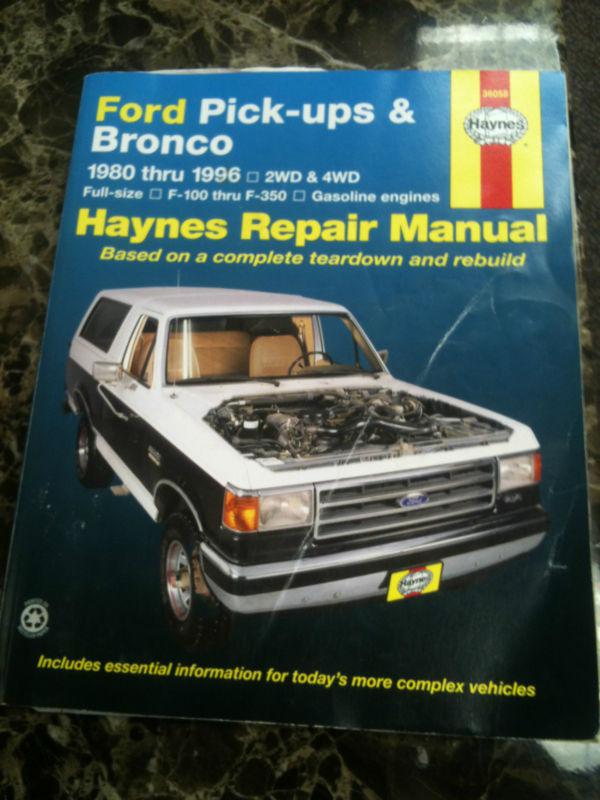 Haynes repair manual - ford pick-ups and broncos 1980-1996 #36058