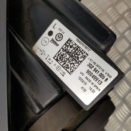 VOLKSWAGEN PASSAT FRONT HEADLIGHT LEFT PASSENGER SIDE HALOGEN B8 2016 3G2941005B, US $, image 10