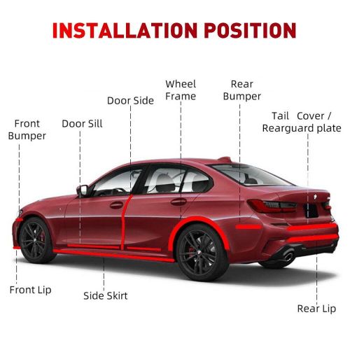 USA Fiber Carbon Guard Edge Strip Protector Door Sill Side Skirt Bumper Sticker, US $9.99, image 7