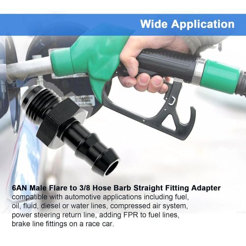 2pcs male 6an an-6 to 3/8" hose barb adapter fitting an6 6an -6an 3/8 push lock