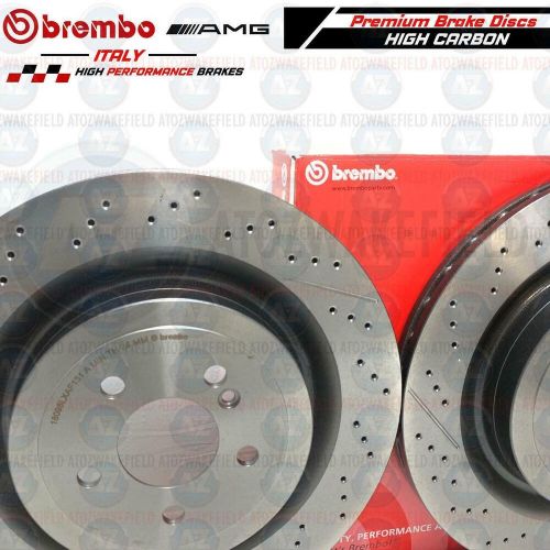 FOR MERCEDES S63 S65 AMG REAR DRILLED GROOVED OEM BREMBO BRAKE DISCS PAIR 360mm, US $, image 2