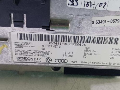 MULTIFUNCTION DISPLAY / 6349I067922067 / 4F0919603B / 2669638 FOR AUDI A6 BERLIN-, US $, image 8