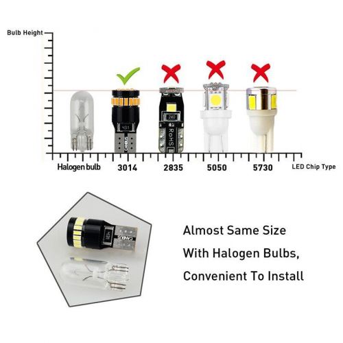 10X AUXITO Amber Yellow 168 194 921 License Side Marker Light Canbus LED Bulb, US $17.99, image 2