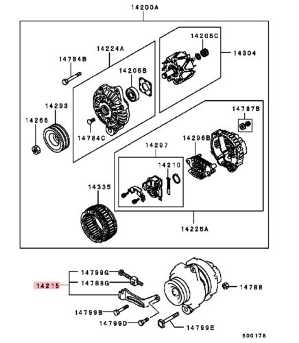 ALTERNATOR ADJUSTING BRACE KIT MITSUBISHI PAJERO SHOGUN V88V MK4 3.2T, US $, image 9