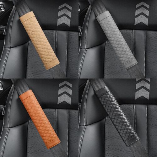 Black Fashion 2Pcs High Quality Leather Car Seat Belt Cover Shoulder Pad Cushion, US $6.88, image 3