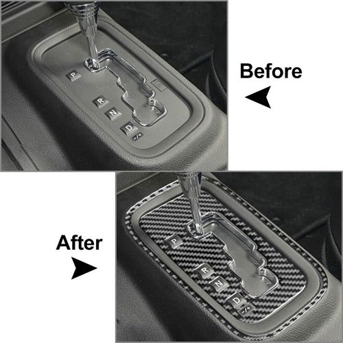 2xShifter Lever Cover Trim For Jeep Wrangler JK 2011-2017 Carbon Black-, US $, image 6