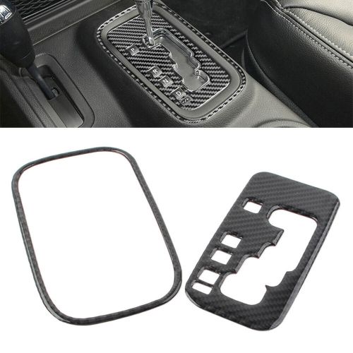 2xShifter Lever Cover Trim For Jeep Wrangler JK 2011-2017 Carbon Black-, US $, image 12
