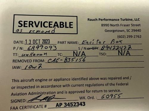 Helicopter, Allison, Rolls Royce Turbine Engine Ignition Exciter, US $3,000.00, image 4