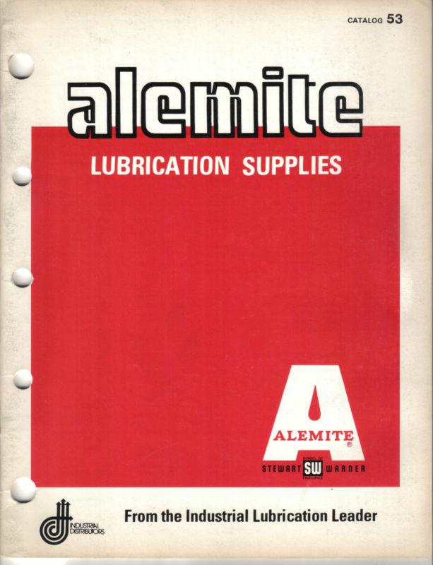 Stewart-warner alemite chicago catalog n°53 lubrication supplies  27 pages 70´s