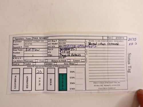 Ketema PC900-6A0600PH-8*2 Fuel Flow Indicator Beech 90-380037-1 Removed Working, US $350.00, image 13