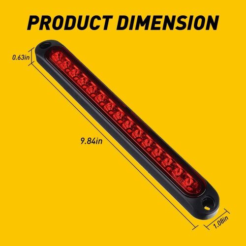 Universal LED 3RD Trunk Brake Light Red Lamp Lens Fit Truck SUV Jeep RV, US $12.99, image 7