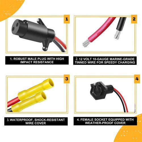 Trolling Motor Plug 12V 10 Gauge 2 Wire Receptacle Quick Connect Kit, Trollin..., US $28.11, image 3