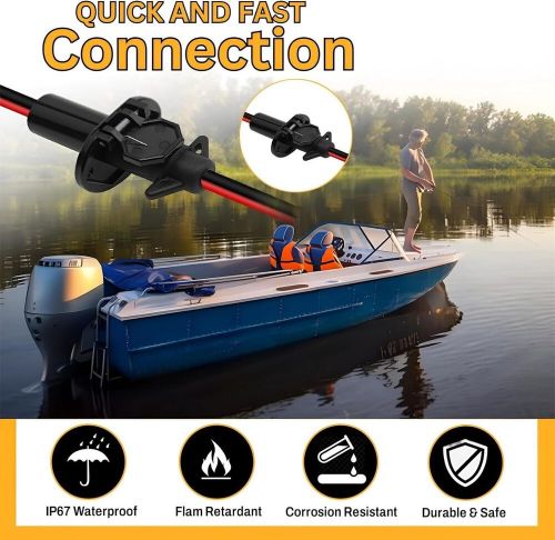 Trolling Motor Plug 12V 10 Gauge 2 Wire Receptacle Quick Connect Kit, Trollin..., US $28.11, image 4