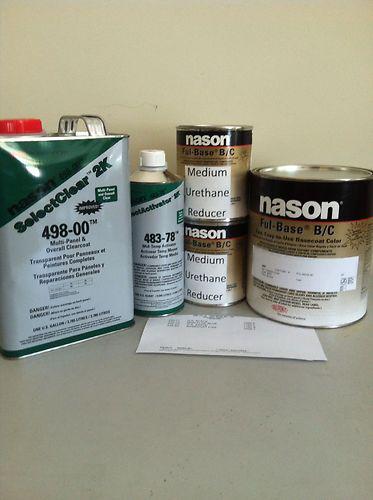 Auto body shop paint dupont/nason black basecoat 498-00 clear kit