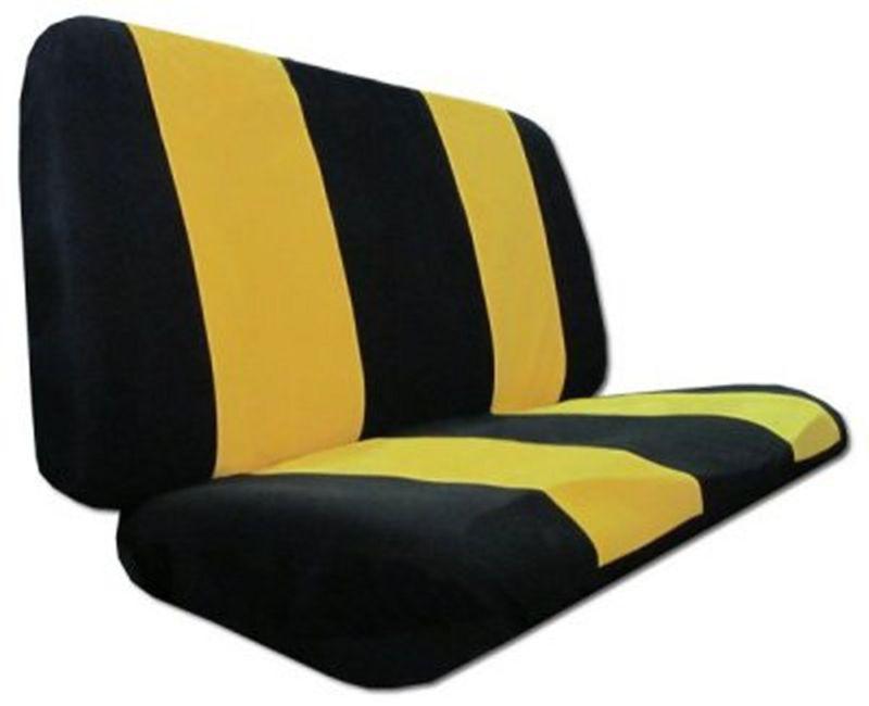 Velour Fabric Yellow Black Flame High Back Car Seat Covers 7pc Pkg #3, US $48.93, image 3