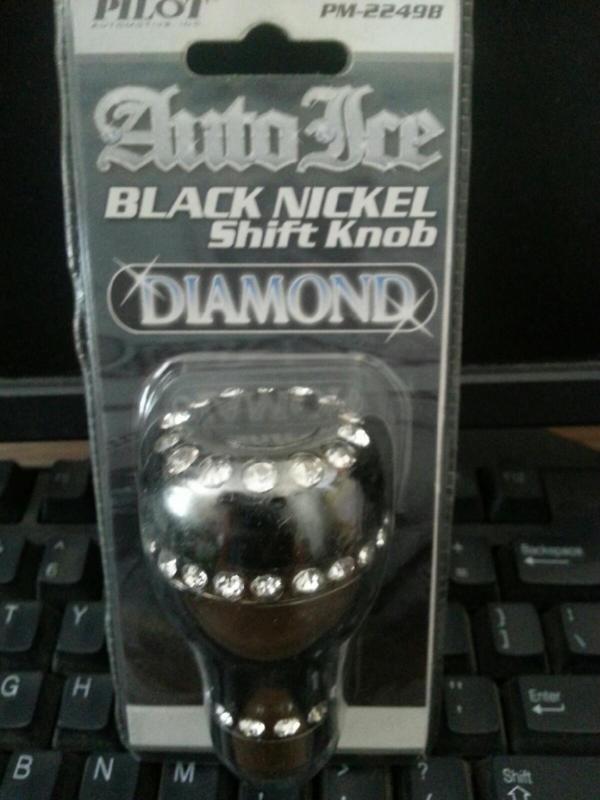 Pilot automotive black nickel shift knob "diamond" pm-2249b manual new