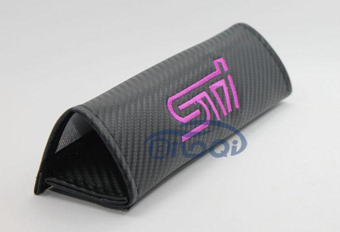 A Pair STI Sports carbon fiber Seat belt Cover Shoulder Pad Pads For SUBARU , US $14.88, image 2