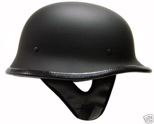 German matte/flat black motorcycle half helmet chopper street bike dot~xl/xlarge