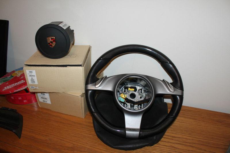 Purchase Porsche 997 OEM Carbon Fiber Steering wheel w/ round airbag in