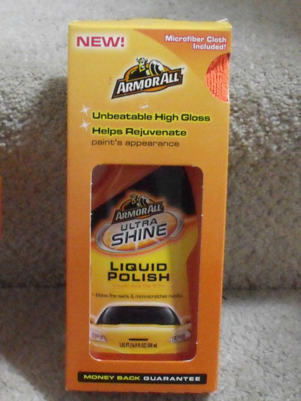 *nwt*armor all ultra shine liquid polish16.9 (500ml) mircrofiber cloth included