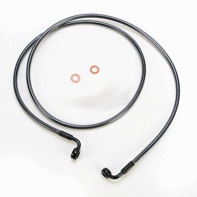 Magnum 46262sw single disc 62" 90 degree black front brake line kit for harley a