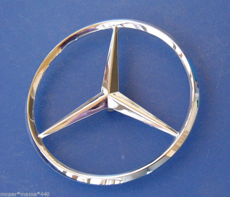 Mercedes benz star emblem metal chrome 4.5" diameter medallion 11.5 cm